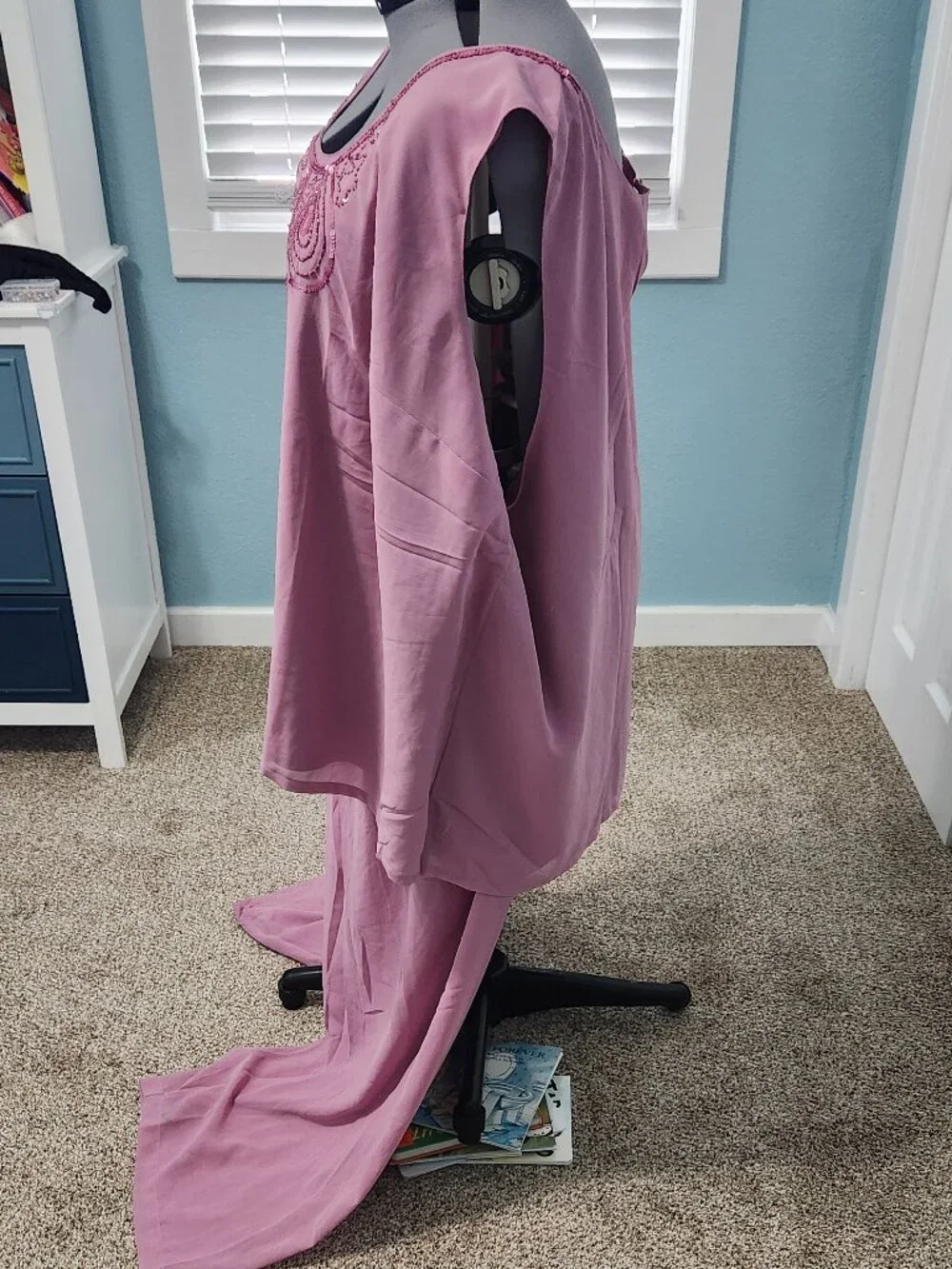 Roaman's 44W 3Pc Sequin Pant Suit Set 03-0323-0 Mauve Pink Plus Size